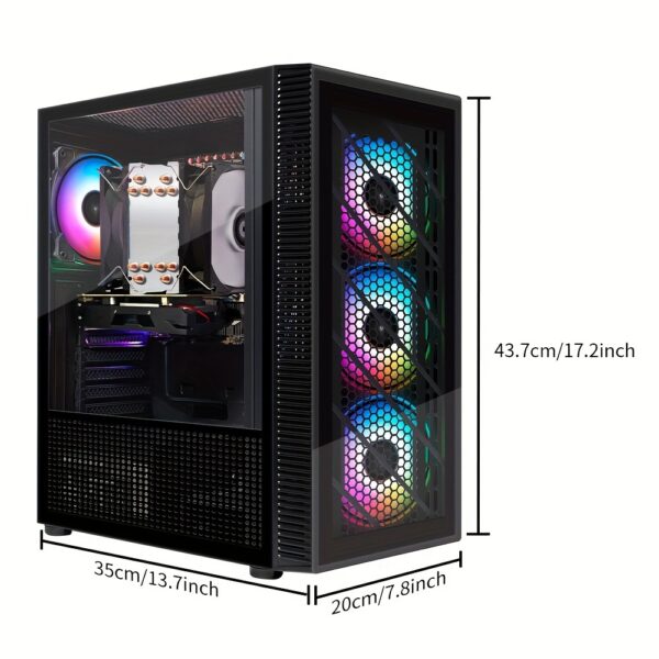 STGAubron-Gaming PC Computer Desktop-RX 550 4GB-Intel i7 Xeon E5 2.8GHz-16GB RAM-512GB SSD WiFi Wirless-5.0, W10H64, RGB Fanx4, RGB Keyboard & Mouse & Mouse Pad-Gaming Computer Tower-for Gamer, Streaming - Image 2