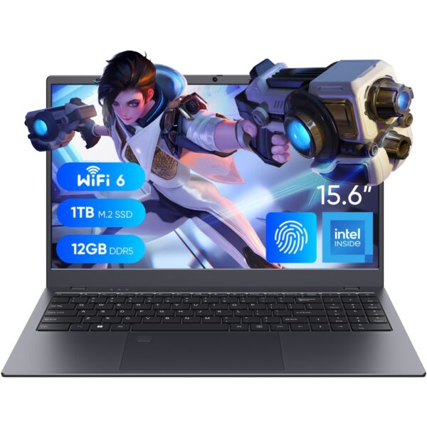 COOLBY 2025 New Business Office Student Learning Thin And Light Laptop, Intel N95 (3.40GHz), Quad-core Quad-thread, 7nm Process, 15.6-inch IPS1080P HD Display, LPDDR5 12GB RAM+M.2 1TB ROM, Support TF Expansion Card, Suitable for Student Learning, Business Office And Other Scenarios, Back to School Season, Gift, Portable