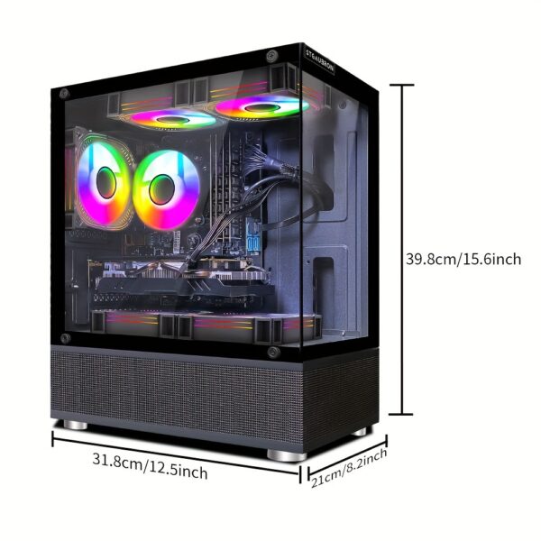 STGAubron Gaming Desktop PC, Intel Core i7 3.4G up to 3.9G, 32G RAM, 1T SSD, Radeon RX 580 16G GDDR5, 600m WiFi, Wireless 5.0, RGB Fan x 5, RGB Keyboard&Mouse, RGB Mouse Pad, RGB Wireless Sound Bar, W10H64 - Image 2