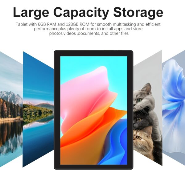 Crelander Tablet With Keyboard, 2-in-1 Tablet, 6GB+128GB, 10-inch Tablet With Case, Mouse, Stylus, 5000mAh Battery, WiFi, Android - Image 7
