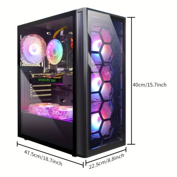 STG Aubron Gaming PC Desktop, GeForce RTX 2060 6G GDDR6, Core I7 3.4 GHz up to 3.9 GHz, 16G RAM, 512G SSD, 600m WiFi, RGB Fan x6, RGB Mouse Pad, RGB BT Sound Bar, Windows 10 Home, STGAUBRON - Image 2