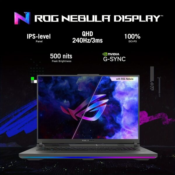 ASUS 2024 Newest ROG Strix G16 Gaming Laptop, 14th Gen 24-Core I9-14900HX(24 Cores), GeForce RTX 4060 8GB GDDR6, 16" 240Hz QHD+ Screen, 64GB DDR5, 2TB SSD, Backlit KB, Wi-Fi 6E, Win11 Pro, with Mouse - Image 3