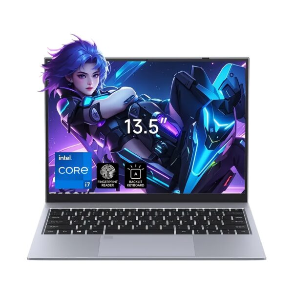 13.5-Inch Ultra-Slim Business Laptop with Fingerprint Recognition, 8GB RAM, 256GB SSD, Black Backlit Keyboard, 1080P IPS Display, Portable & Lightweight, Perfect Holiday Gift for Family and Friends, Best for Christmas