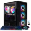 STGAubron Gaming Desktop PC, Athlon 3000G 3.5G, Radeon RX 580 16G GDDR5, 16G RAM, 512G SSD, 600M WiFi, BT 5.0, RGB Fan x 4, RGB Keyboard & Mouse & Mouse Pad, W11H64