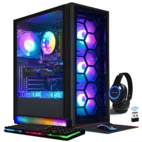 STGAubron Gaming Desktop PC, Intel Core I7 3.4G Up To 3.9G, GeForce RTX 2060 Super 8G GDDR6, 32G, 1TB SSD, WiFi, Wireless 5.0, RGB Keybaord, RGB Mouse Pad, RGB Wireless Sound Bar & Headset Mic, W10H64