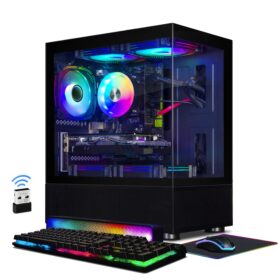 STGAubron Gaming Desktop PC, Intel Core i7 3.4G up to 3.9G, 32G RAM, 1T SSD, Radeon RX 580 16G GDDR5, 600m WiFi, Wireless 5.0, RGB Fan x 5, RGB Keyboard&Mouse, RGB Mouse Pad, RGB Wireless Sound Bar, W10H64