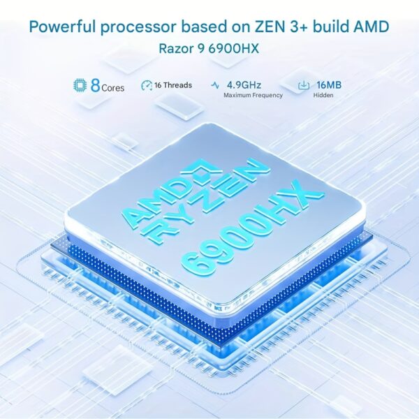ACEMAGIC Gaming Laptop AMD Ryzen 9-6900HX (8C/16T, Up to 4.9GHz) with 16GB DDR5 512GB NVMe SSD 15.6" FHD Display, Gaming Laptop Computer - Image 2