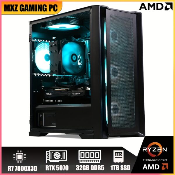 MXZ Gaming PC, AMD Ryzen 7 7800X3D, 32GB DDR5 6000MHz, KC3000 M.2 SSD 1TB, B650, 6RGB Fans, Gamer Desktop Computer Optional RTX 4070 Super|RTX 4070 - Image 3