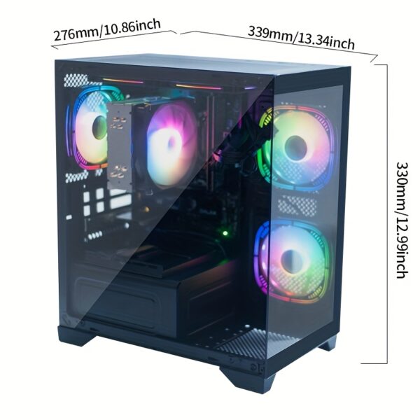 Gawfolk Gaming PC AMD Ryzen7 5700G Quad-Core Processor (up To 3.8GHz).32GB DDR4-RAM-3200Mhz-1TB NVMe SSD, AMD Radeon Vega 6 Graphics, DesktopBlack - Image 2