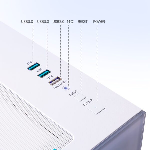 Mloong Gaming PC Intel Core i9-14900KF & GeForce RTX 5080 Gaming Desktop with 2TB NVMe SSD, 64GB DDR5, 7-Airflow RGB Fans, Water Cooling & RGB Lighting - 4K Gaming, White/Blue Design, Highperformance Computer, Modern Computer Case, Advanced Cooling System, Highend Computer, Sleek Design, Highquality Components, Esports Players - Image 6