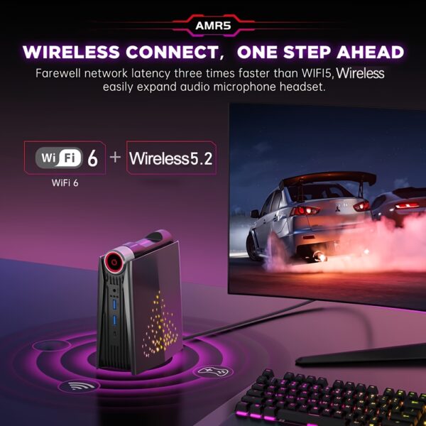 ACEMAGIC Gaming PC Ryzen Mini PC, AMD Ryzen 7 5700U(up to 4.3Ghz) 32GB DDR4 1TB NVME SSD Mini Desktop Computer, Mini Computers, 4K UHD, RGB Lights, 3 Adjustable Mode PC Gaming - Image 7