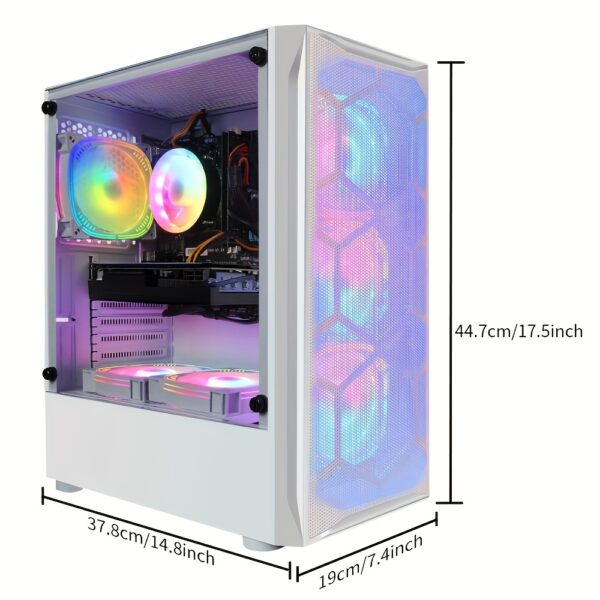 STGAubron Gaming PC Desktop, GTX 1660 Ti 6G GDDR6, Intel Core I7 up to 3.9 GHz, 16G RAM, 512G SSD, WiFi, BT 5.0, RGB Fan x 6, RGB Mouse Pad, RGB BT Sound Bar, Windows 10 Home, White - Image 2