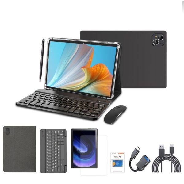 Crelander Tablet With Keyboard, 2-in-1 Tablet, 6GB+128GB, 10-inch Tablet With Case, Mouse, Stylus, 5000mAh Battery, WiFi, Android