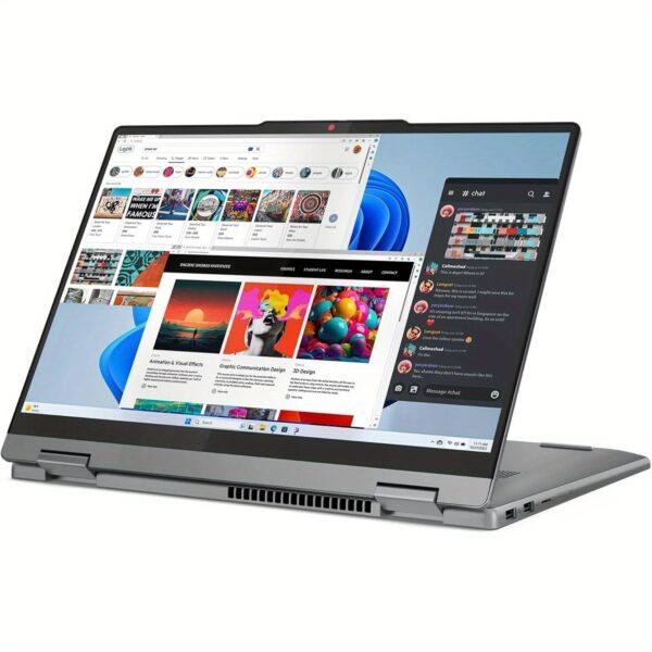 Lenovo IdeaPad 5 14" 2-in-1 Convertible Laptop - Intel Core i7-150U 10-Core Processor, 16GB LPDDR5 RAM & 2TB SSD, WUXGA IPS Touchscreen (1920x1200), Wi-Fi 6, Backlit Keyboard, Fingerprint Reader, Windows 11 Home - Luna Grey, Touchscreen Notebook, Thin Bezel Display, Highresolution Screen, Portable Computing, Sleek Design, Highquality Display, Business Professionals - Image 2