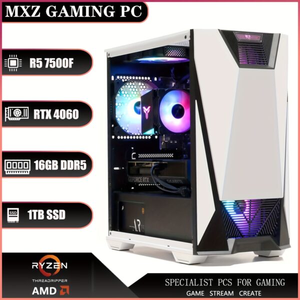 MXZ Gaming PC Computer R5 7500F, 16G DDR5, NVME 1 T, B650, 6RGB Fans, Gamer Desktop Computer Optional RX 7700XT/RTX 4060/RX6750GRE - Image 3
