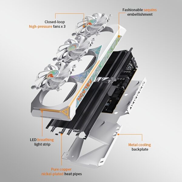 Peladn Gaming RTX 3070Ti 8G Graphics Card GDDR6 RGB Lighting PCI Express 4.0 Video Card Triple-fan Edition - Image 4