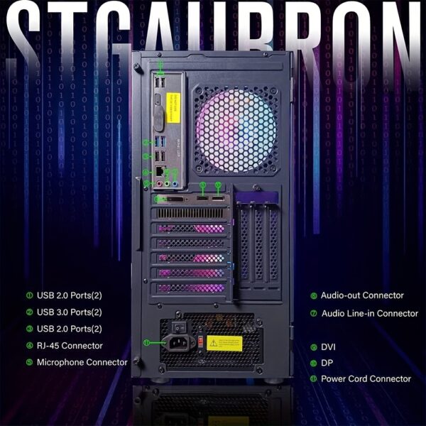 STGAubron Gaming Desktop PC, Core I7 3.4G Up To 3.9G, GeForce RTX 2060 Super 8G GDDR6, 32G, 1TB SSD, WiFi, Wireless 5.0, RGB Keybaord, RGB Mouse Pad, RGB Wireless Sound Bar, RGB Wireless Headset Mic, W10H64 - Image 8