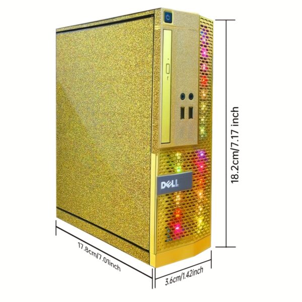 PC Golden Treasure Box RGB Dell Desktop Quad Core I5 up to 3.6Ghz, 16G, 512G SSD, WiFi, RGB Gaming Keyboard & Mouse, DVD, New 22" 1080 FHD LED, RGB Sound Bar, Webcam, Win 10 Pro (Renewed) - Image 2