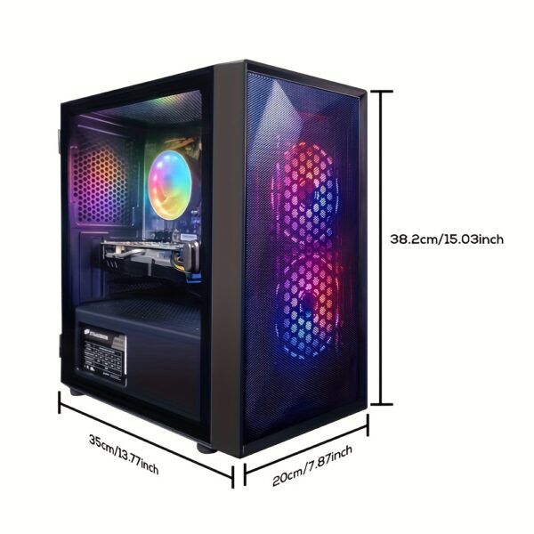 STGAubron Gaming Desktop PC, Intel Core I5 3.3Ghz Up to 3.7Ghz, AMD Radeon RX 550 4G GDDR5, 16GB RAM, 512GB SSD, WiFi, Wireless 5.0, RGB Fans x 3, RGB Keyboard & Mouse, RGB Mouse Pad, Windows 10, H64 - Image 2