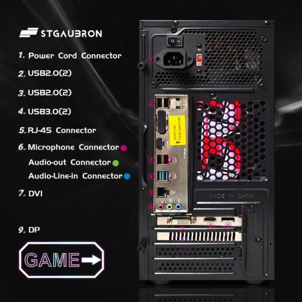 STGAubron Gaming PC Computer Desktop, Radeon RX 560 4G, 10th Gen G5905 3.5Ghz, 16GB DDR4 RAM, 512GB SSD, 600M WiFi, RGB Fan X2, Windows 11 Home - Image 7