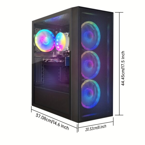 STG Aubron Gaming PC Computer Desktop, Radeon RX 580 8G, Core I7 8th up to 4.1 GHz, 16G DDR4, 512G SSD, 600M WiFi, RGB Fan x4, Windows 11 Home - Image 2