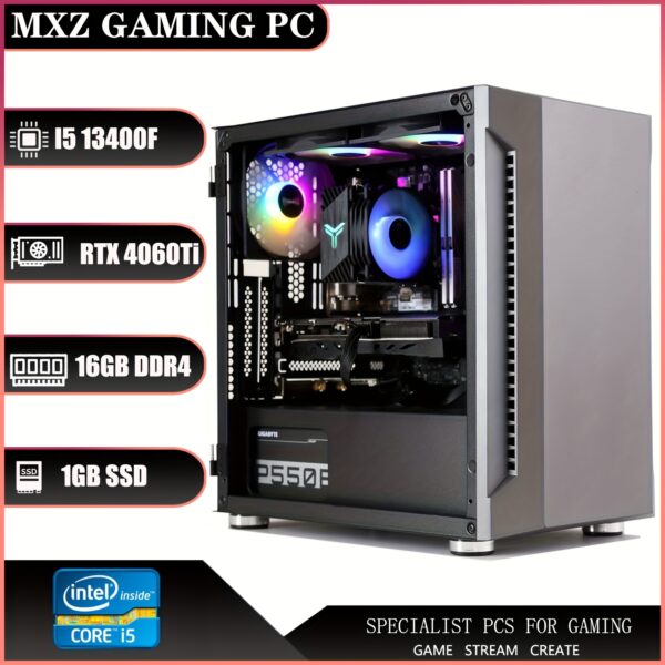 MXZ Gaming PC Computer Intel Core I5 13400F 3.6GHz, GeForce RTX 4060, 8GB*2(16GB) DDR4, NVME 500G, 5RGB Fans, Gamer Desktop Computer (I5 13400F| RTX 4060)) - Image 5