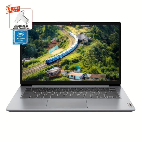 Lenovo Ideapad 1 Laptop 14" HD Display Intel Celeron N4020 Processor, 4GB RAM 64GB eMMC + 128GB SD Card, 10-Hour Battery, Wi-Fi 6, Windows 11 Home, Privacy Camera, Audio, Grey - Student & Business Laptop, Longlasting Battery | Sleek Design | Lightweight Design