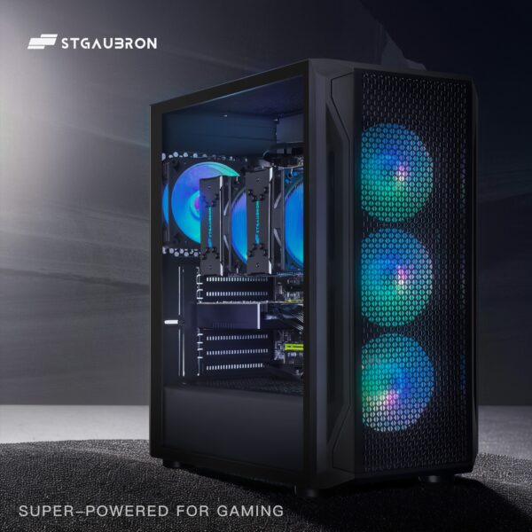 STGAubron Gaming PC Computer Desktop, Radeon RX 580 8G, Dual Intel I7 Xeon E5 Up to 3.7GHz, 16G DDR4 Ram, 1T SSD, 600m WiFi, Wireless 5.0, RGB Fan X4, RGB Mouse Pad, Windows 10 Pro - Image 6