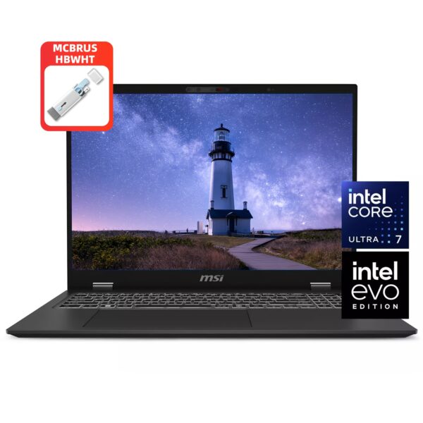 MSI Prestige 16" QHD+ AI Evo Ultra Thin Professional Laptop, Intel Ultra 7-155H, Intel ARC Graphics, 32GB DDR5 RAM, 4TB SSD, Backlit Keyboard, WiFi 7, Windows 11 Home, with Cleaning Brush