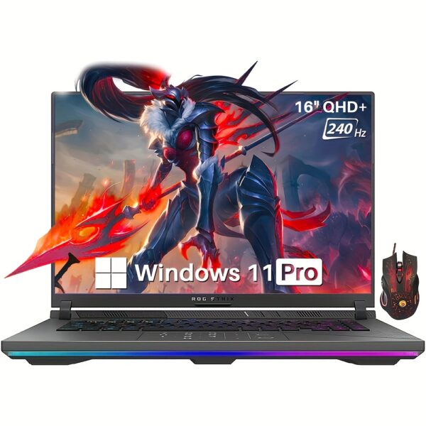 ASUS 2024 Newest ROG Strix G16 Gaming Laptop, 14th Gen 24-Core I9-14900HX(24 Cores), GeForce RTX 4060 8GB GDDR6, 16" 240Hz QHD+ Screen, 64GB DDR5, 2TB SSD, Backlit KB, Wi-Fi 6E, Win11 Pro, with Mouse
