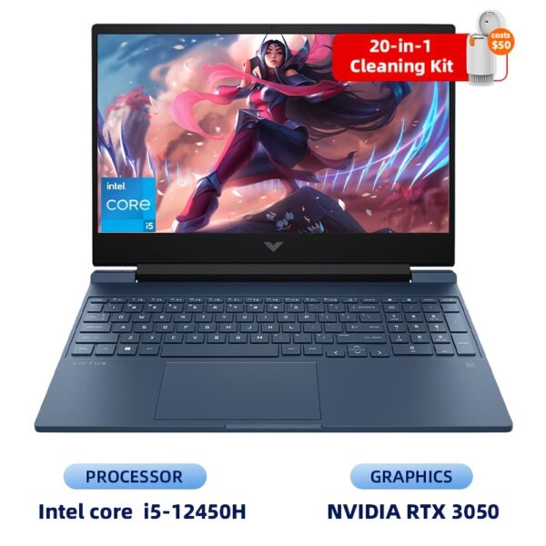 HP Victus 15.6" FHD 144Hz Gaming Laptop, Intel 8-Core i5-12450H, NVIDIA GeForce RTX 3050, 16GB, 1TB SSD, Backlit Keyboard, WiFi 6, Windows 11 Home, with Cleaning Brush