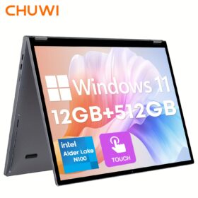 CHUWI FreeBook 2-in-1 Touch Screen Windows 11 Laptop, 13.5'' 2256*1504 IPS Display, 512GB PCIe SSD 12GB RAM, 12th Gen Intel N100, WiFi6, Wireless 5.2, Backlit Keyboard, 1TB SSD Expand, Type-C, PD 2.0, Webcam, 360 Rotating, NoteBook Computer