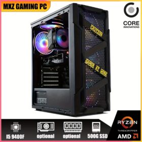 MXZ Gaming Desktop PC Computer I5 9400F, B365, 8G/16G DDR4, NVME 500G SSD, 5 RBG Fans, Optional RX6600/5600XT/GTX 1660S/RTX 2060/RTX 3050/RX580