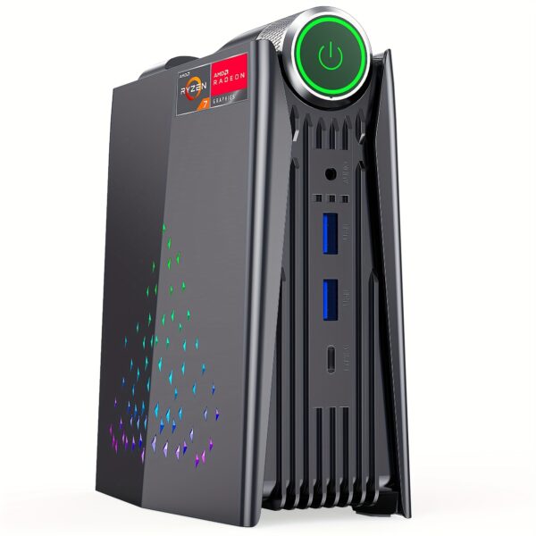 ACEMAGIC Gaming PC Ryzen Mini PC, AMD Ryzen 7 5700U(up to 4.3Ghz) 32GB DDR4 1TB NVME SSD Mini Desktop Computer, Mini Computers, 4K UHD, RGB Lights, 3 Adjustable Mode PC Gaming - Image 5