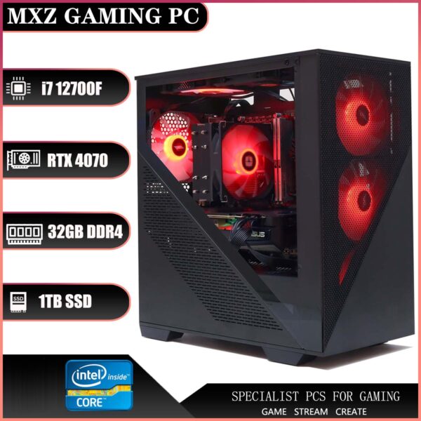 MXZ Gaming Desktop PC, Intel Core I7 12700F, GeForce RTX 4070, Gaming PC, 32GB (16GB*2) DDR4 3200MHz, NVME M2 1 TB, 6RGB Fans, Gamer Desktop Computer (I7 12700F| RTX4070) - Image 5