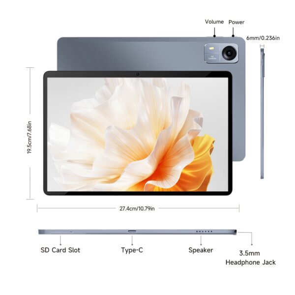 T606 Tablet Android 14 Tablet 12GB(4+8)RAM+128GB ROM HD Dual Cameras 1280*800 Resolution With Face Recognition 4G LTE Dual SIM Cards Can Make Calls Octa-core Processor Support Office Study And Entertainment With Keyboard And Mouse Christmas Gifts New Year Gifts - Image 9