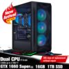 STGAubron Gaming PC Computer Desktop, GeForce GTX 1660 Super 6G, Dual I7 Xeon E5 Up to 3.7GHz, 16G DDR4, 1T SSD, 600m WiFi, Wireless 5.0, RGB Fan X4, RGB Mouse Pad, Windows 10 Pro