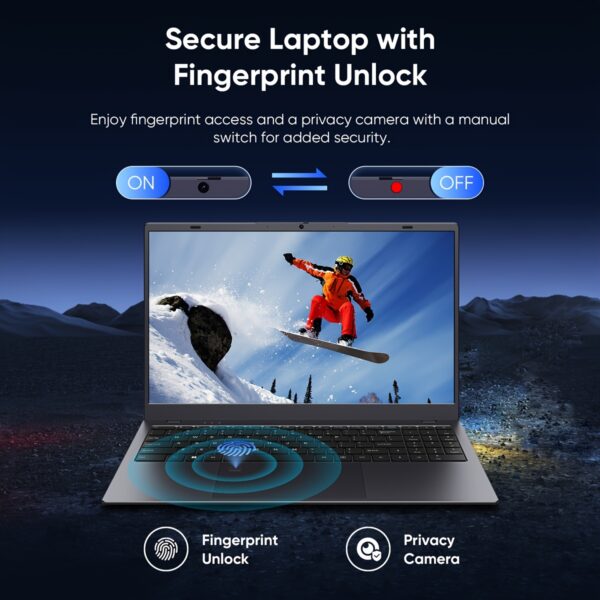 COOLBY 2025 New Business Office Student Learning Thin And Light Laptop, Intel N95 (3.40GHz), Quad-core Quad-thread, 7nm Process, 15.6-inch IPS1080P HD Display, LPDDR5 12GB RAM+M.2 1TB ROM, Support TF Expansion Card, Suitable for Student Learning, Business Office And Other Scenarios, Back to School Season, Gift, Portable - Image 6
