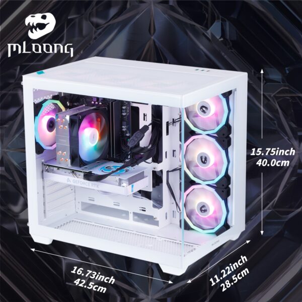 Mloong Gaming PC AMD Ryzen 5 5600 NVIDIA GeForce RTX 4060 16GB DDR4 RAM 1TB SSD 7 ARGB Fans Gaming Desktop - Image 2