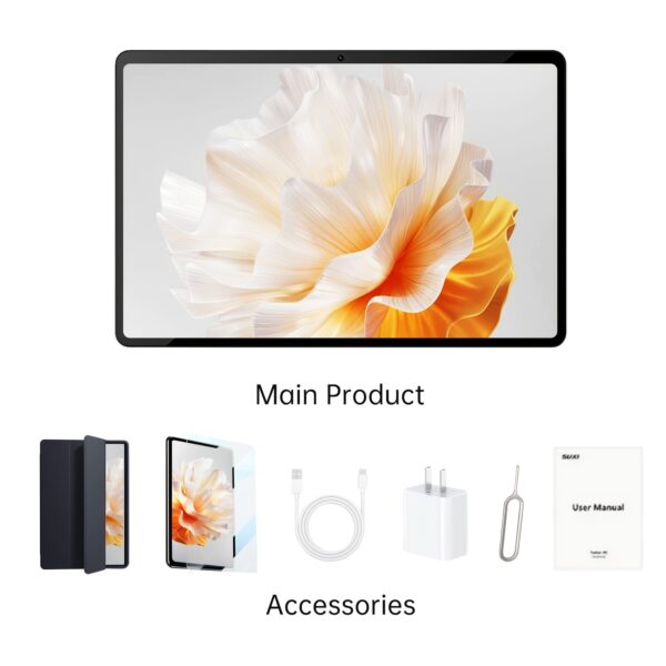T606 Tablet Android 14 Tablet 12GB(4+8)RAM+128GB ROM HD Dual Cameras 1280*800 Resolution With Face Recognition 4G LTE Dual SIM Cards Can Make Calls Octa-core Processor Support Office Study And Entertainment With Keyboard And Mouse Christmas Gifts New Year Gifts - Image 3