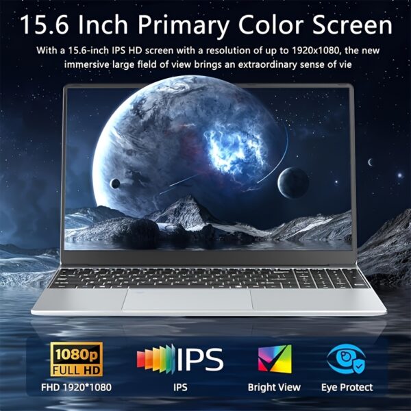 2025 Latest 15.6" Thin & Light Laptop - Intel N5095 Processor (Up to 2.9GHz), 1TB SSD, 32GB Dual-Channel RAM, 1080P Full HD Display, Backlit Keyboard, Fingerprint Security, Webcam, USB 3.0 & WiFi - Business & Student Office Computer - Image 2