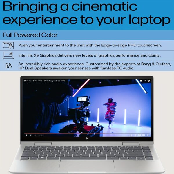 HP 2024 Newest Envy 2-in-1 Business Laptop, Microsoft Office Lifetime License, 14" FHD Touch Screen, Intel 10-Core I5-1335U CPU, 8GB RAM, 1TB SSD, Fingerprint Reader, WiFi 6E, Windows 11 Home - Image 3