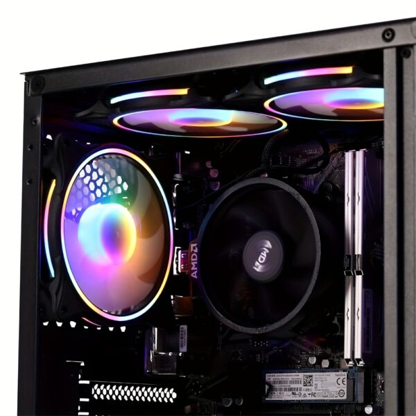 MXZ Gaming PC Desktop Computer, AMD Ryzen 5 5600GT 3.6GHz, AMD Radeon RX Vega 7 Graphics, 16GB DDR4, NVME 1TB SSD, 6RGB Fans, Gamer Desktop Computer (R5 5600GT) - Image 2