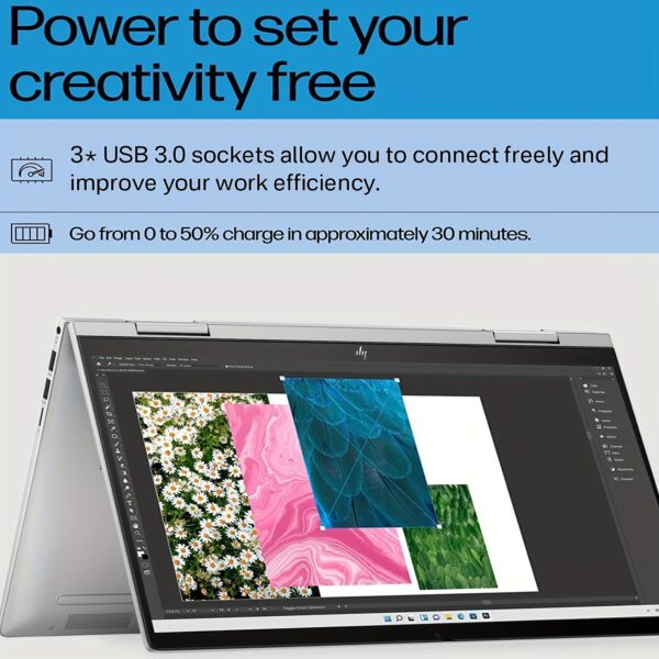 HP 2024 Newest Envy 2-in-1 Business Laptop, Microsoft Office Lifetime License, 14" FHD Touch Screen, Intel 10-Core I5-1335U CPU, 8GB RAM, 1TB SSD, Fingerprint Reader, WiFi 6E, Windows 11 Home - Image 4