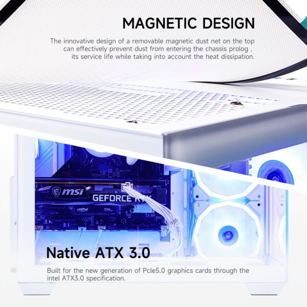 Mloong Gaming PC Intel Core i9-14900KF & GeForce RTX 5080 Gaming Desktop with 2TB NVMe SSD, 64GB DDR5, 7-Airflow RGB Fans, Water Cooling & RGB Lighting - 4K Gaming, White/Blue Design, Highperformance Computer, Modern Computer Case, Advanced Cooling System, Highend Computer, Sleek Design, Highquality Components, Esports Players - Image 5