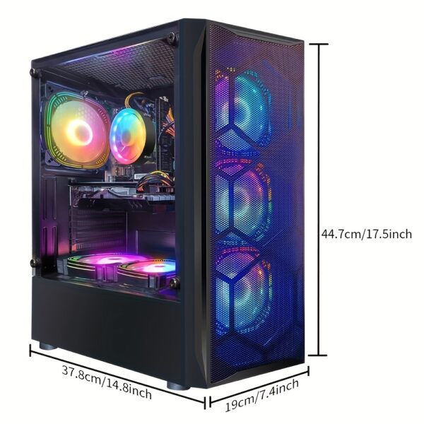 STGAubron Gaming PC Computer Desktop, Intel Core I7 Up To 3.9G, Radeon RX 580 8G, 16G RAM, 1T SSD, 600M WiFi, RGB Fan X6, RGB BT Soundbar & Headphone, Windows 10 Home - Image 2