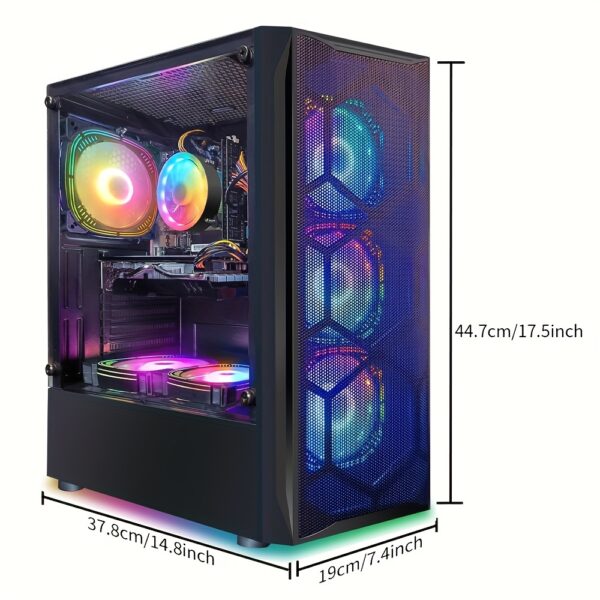 STGAubron Gaming Desktop PC Computer, Intel Core I7 3.4 GHz up to 3.9 GHz, Radeon RX 580 8G GDDR5, 16G RAM, 512G SSD, WiFi, Wireless 5.0, RGB Fanx6, RGB Keyboard&Mouse&Mouse Pad, RGB BT Sound Bar, W10H64 - Image 2