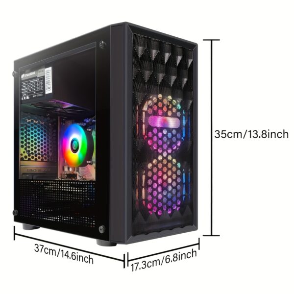 STGAubron Gaming PC Computer Desktop, Radeon RX 560 4G, 10th Gen G5905 3.5Ghz, 16GB DDR4 RAM, 512GB SSD, 600M WiFi, RGB Fan X2, Windows 11 Home - Image 2