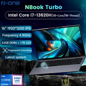 N-one NBook Turbo Laptop, Intel Core I7-13620H 10-core (up To 4.9 GHz), 32GB DDR4+1TB SSD, 16" 1920*1200 Screen, Ultra-narrow Border, Fingerprint Unlocking, WiFi 5, 57 Wh Battery, Full-size Backlit Keyboard, Business Computer, Pc Gamer, Portable Laptop, Computer, Laptop Computer, Laptops On, Gaming Computer, Pc Gaming Computer, Computadora Laptop, Gaming Laptop, Computer Laptop, Laptop En Oferta. Student Learning Computer, Holiday Gift.