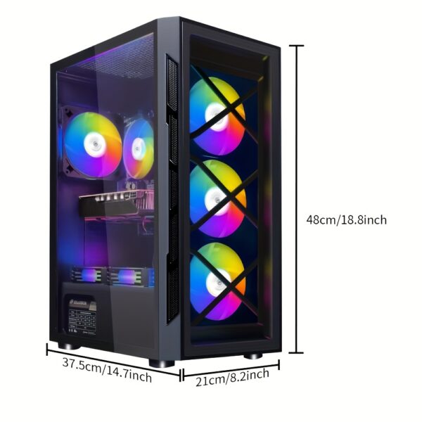 STGAubron Gaming PC Desktop - Core i7-6700 Up to 4.0GHz, Radeon RX 5700 XT 8GB, 16GB DDR4 RAM, 1TB SSD, RGB Fans x6, RGB Sound Bar, Gaming Keyboard & Mouse, WiFi, Windows 10 Home - 60+ FPS Gaming, Streaming & Content Creation, Highperformance Computer, Vibrant Rgb Lighting, Ddr4 Ram Compatibility - Image 2